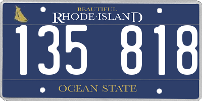 RI license plate 135818