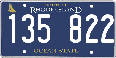 RI license plate 135822
