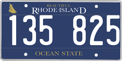 RI license plate 135825