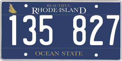 RI license plate 135827