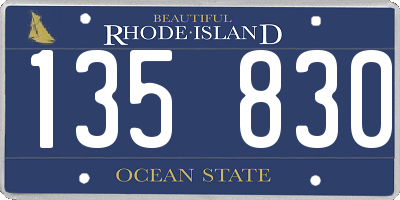 RI license plate 135830