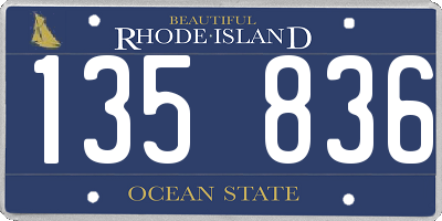 RI license plate 135836