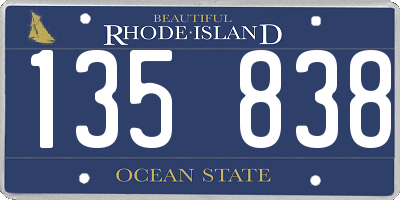RI license plate 135838
