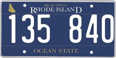 RI license plate 135840