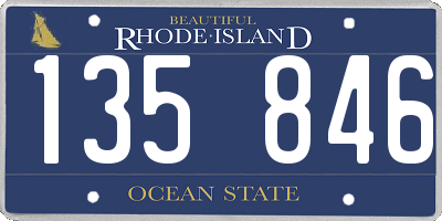 RI license plate 135846