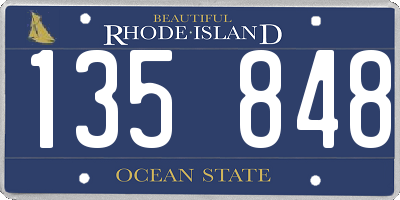RI license plate 135848