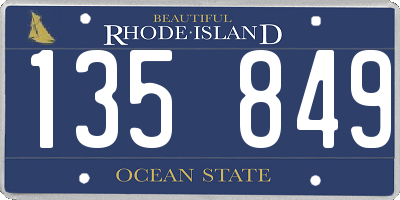 RI license plate 135849