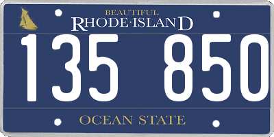 RI license plate 135850