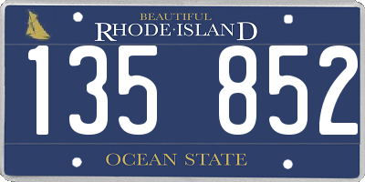 RI license plate 135852