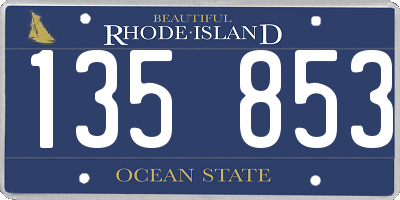 RI license plate 135853