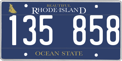 RI license plate 135858