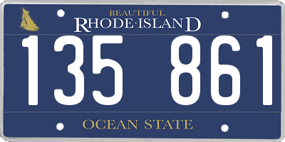 RI license plate 135861