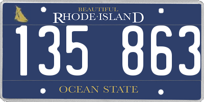 RI license plate 135863