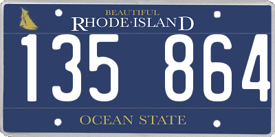 RI license plate 135864