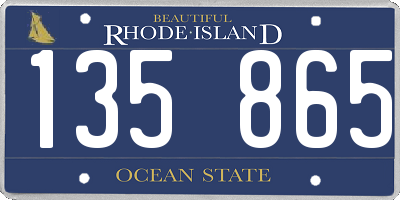 RI license plate 135865