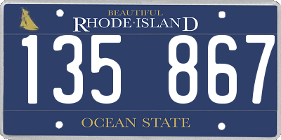 RI license plate 135867