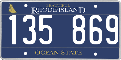 RI license plate 135869