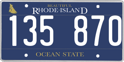 RI license plate 135870