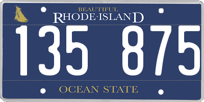 RI license plate 135875