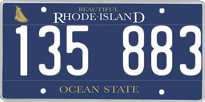 RI license plate 135883
