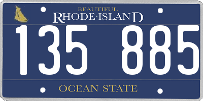 RI license plate 135885