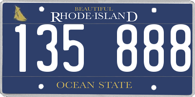RI license plate 135888