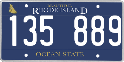 RI license plate 135889