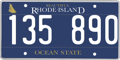 RI license plate 135890