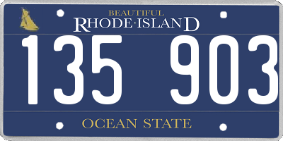 RI license plate 135903