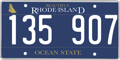 RI license plate 135907