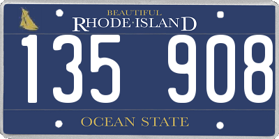 RI license plate 135908