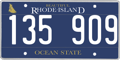 RI license plate 135909