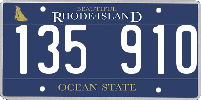 RI license plate 135910