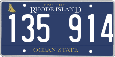RI license plate 135914