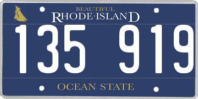 RI license plate 135919