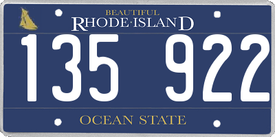 RI license plate 135922