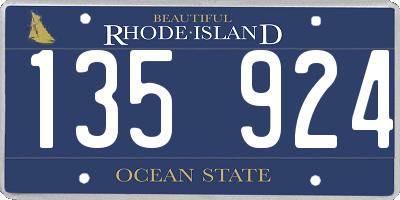 RI license plate 135924