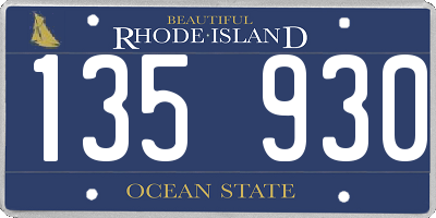 RI license plate 135930
