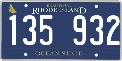 RI license plate 135932