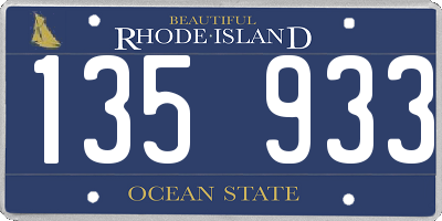 RI license plate 135933