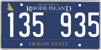 RI license plate 135935