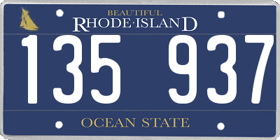 RI license plate 135937