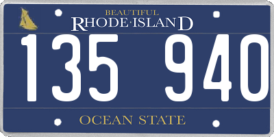 RI license plate 135940