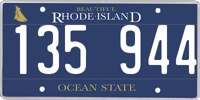 RI license plate 135944