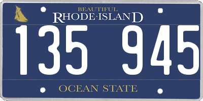 RI license plate 135945