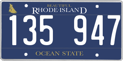 RI license plate 135947