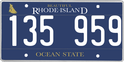 RI license plate 135959