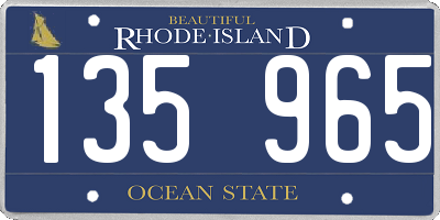 RI license plate 135965