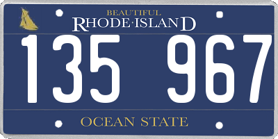 RI license plate 135967