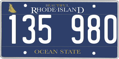 RI license plate 135980